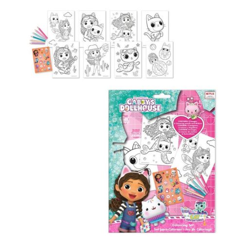 Gabby's Dollhouse Smoothie Land coloring set with stickers