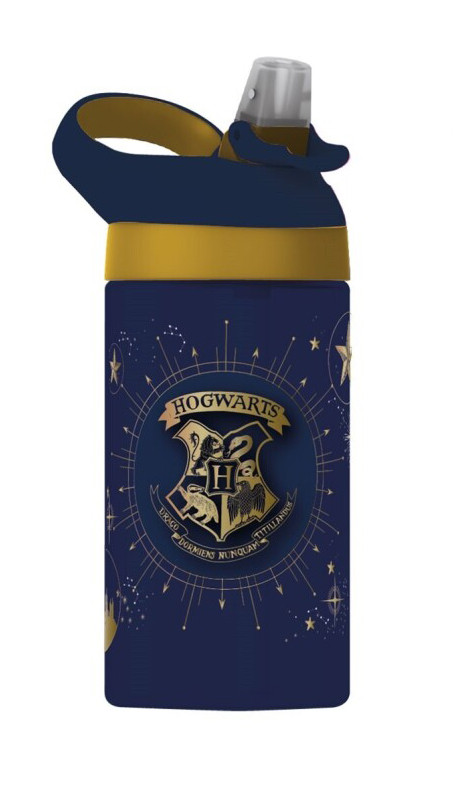 Harry Potter Gold Crest 600ml Plastic Black School Sports Water Drinks Bottle