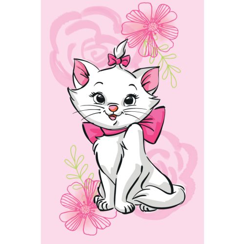 Disney Marie Pink Flower cat fleece blanket 100x150cm