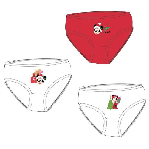 Disney Minnie  Christmas children's underwear, panties 3 pieces/package