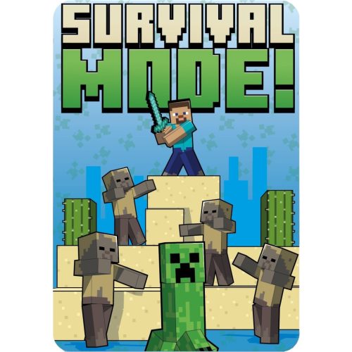 Minecraft Survival Mode fleece blanket 100x140cm