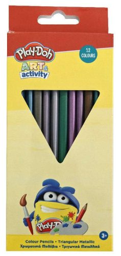 Play-Doh Art Metallic, triangular colored pencil set of 12