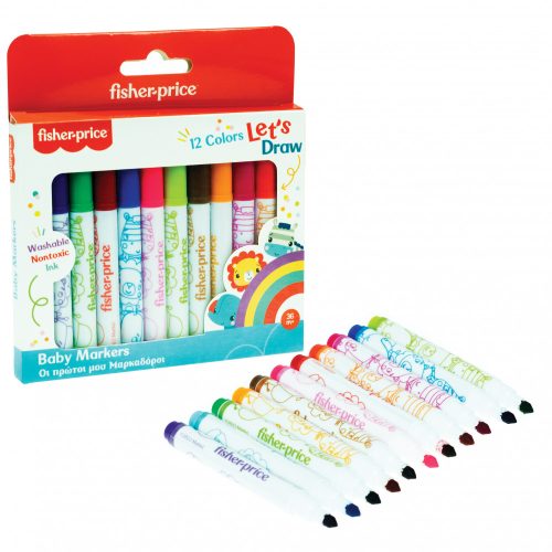 Fisher-Price Let's Draw baby washable felt tip pen 12 pcs