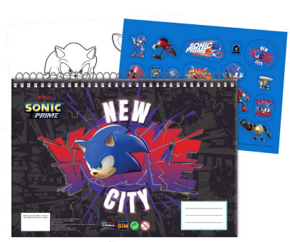 Sonic, the Hedgehog Get Me A/4 spiral sketchbook 40 sheet with Stickers