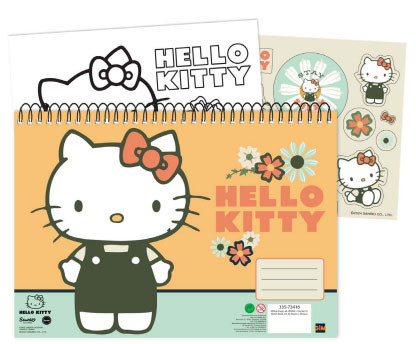 Hello Kitty Stay Sunny A/4 spiral sketchbook with 40 sheets and stickers