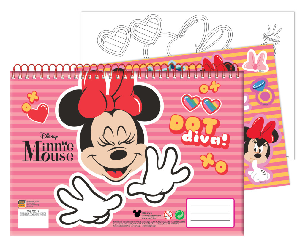 Classic Disney Disney Minnie Mouse Sketchbook Set for Girls ~ 4 Pc Bundle  with Minnie Mouse Sketch Pad Journal Set, Stickers, and More (Minnie Mouse