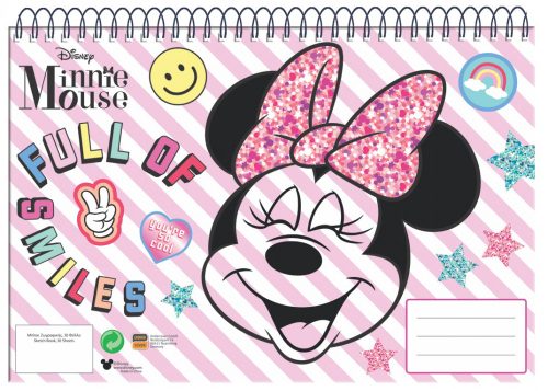 Disney Minnie  Smiles A/4 Spiral Sketchbook with 30 Sheets