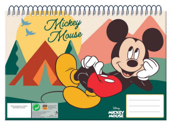 Disney Mickey  Nature A/4 Spiral Sketchbook, 30 Sheets