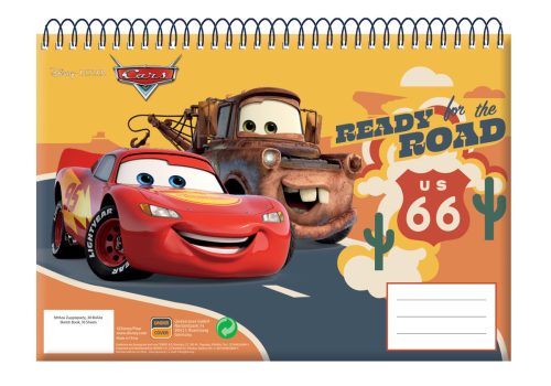 Disney Cars Road A/4 Spiral Sketchbook, 30 Sheets