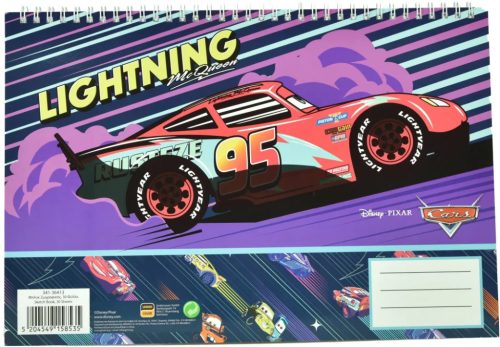 Disney Cars Lightning A/4 Spiral Sketchbook, 30 Sheets