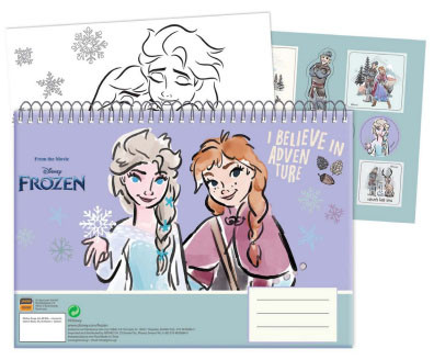 Disney Frozen Adventure A/4 spiral sketchbook with 40 pages and stickers