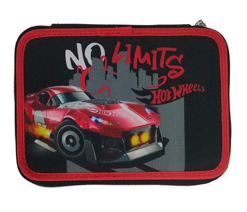 Hot Wheels No limits filled pencil case, 2 levels