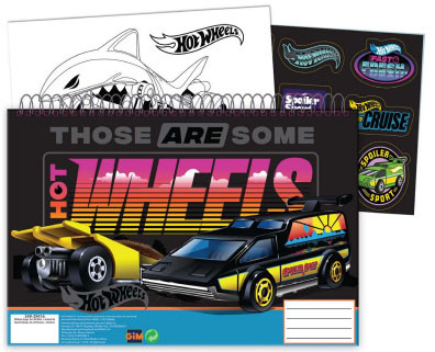 Hot Wheels Flame Runner A/4 spiral sketchbook with 40 sheets and stickers