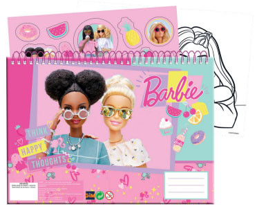 Barbie Happy Thoughts A/4 spiral sketchbook with 40 pages and stickers