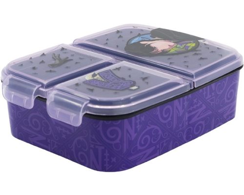 Wednesday Nevermore Academy compartmentalized lunch box, sandwich box