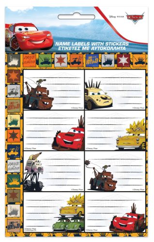 Disney Cars Road notebook label with stickers, pack of 16