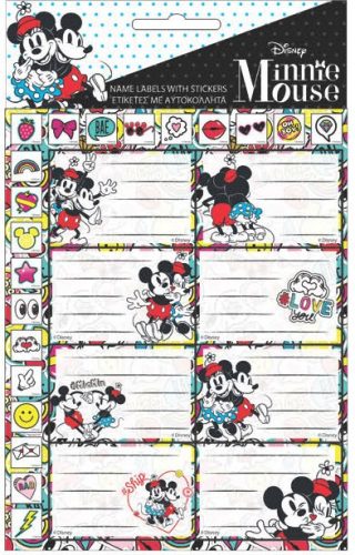 Disney Minnie  Draft notebook label with stickers, set of 16