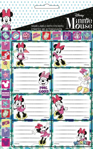 Disney Minnie  Smiles notebook label with stickers, 16 pieces