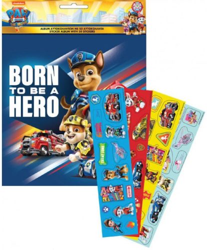 Paw Patrol Movie sticker album with 50 stickers