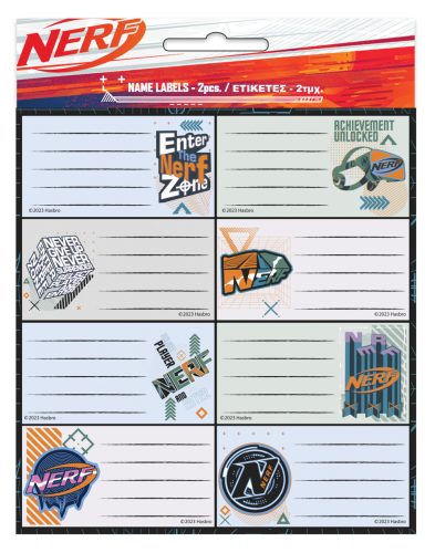 Nerf Player  16-piece notebook labels