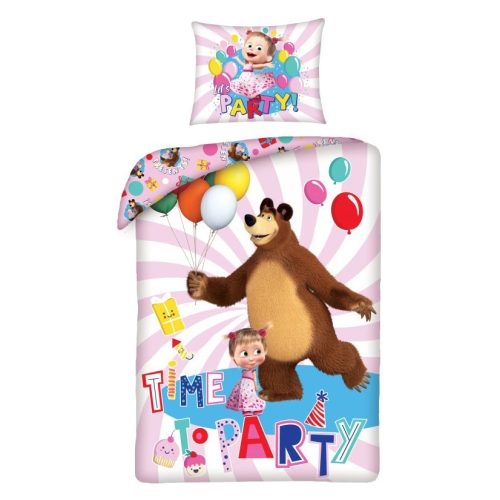 Masha and the Bear Party Time Bed linen 140×200 cm, 70×90 cm 