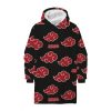 Naruto Akatsuki Adult pull-over lined sherpa fleece blanket, poncho