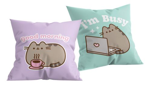 Pusheen Busy pillow, decorative pillow 40x40 cm