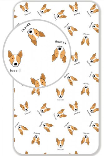 Dog Basenji fitted sheet 90x200 cm