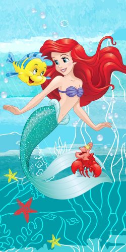 Disney Princess Ariel Friends bath towel, beach towel 70x140cm