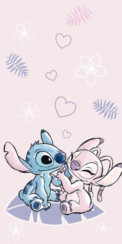 Disney Lilo and Stitch Pink Bath Towel, Beach Towel 70x140cm