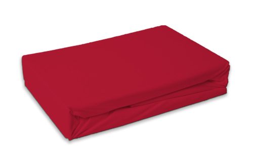 Colour Red Red Terry Fitted Sheet 180x200 cm