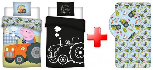 Peppa Pig glow-in-the-dark duvet cover and fitted sheet set