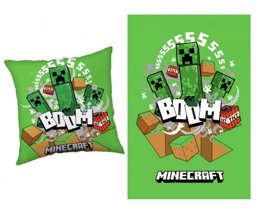 Minecraft cushion and blanket set