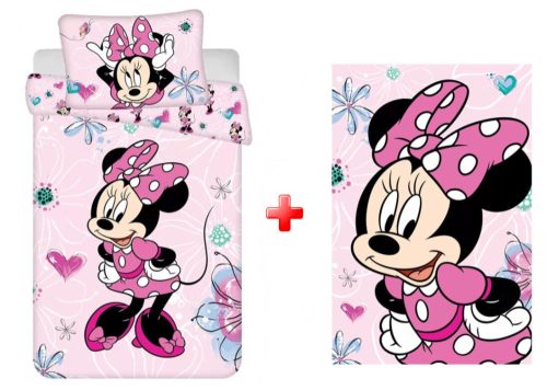 Disney Minnie Flowers children's bedding set and polar blanket set