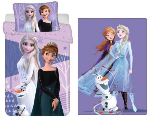 Disney Frozen Purple children's bedding cover and polar blanket set