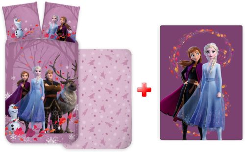 Disney Frozen Purple  children's bedding set and polar blanket