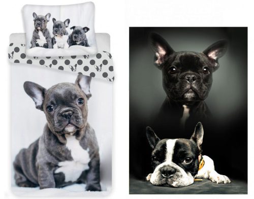 Dog French Bulldogs bedding set and polar blanket set