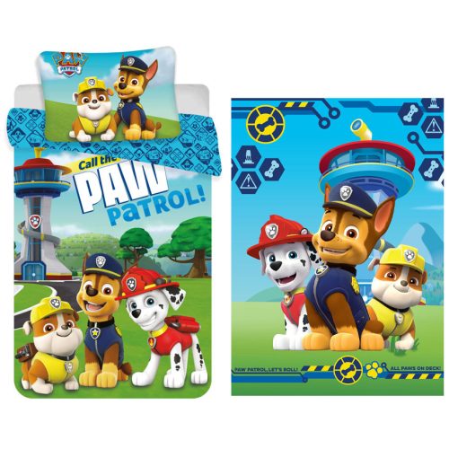 Paw Patrol  Tower Tower children's bedding cover and fleece blanket set