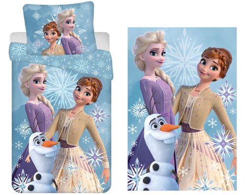 Disney Frozen White Snowflake children's duvet cover and fleece blanket set