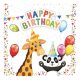 Happy Birthday Animals Happy Birthday Napkin 20 pieces 33x33 cm