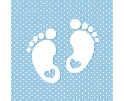 Baby Little Feet Blue Baby napkin pack of 20 33x33 cm