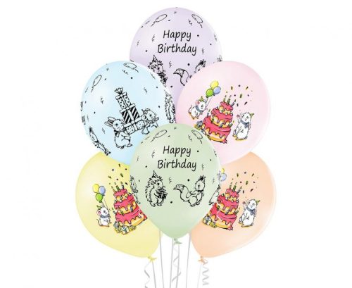 Happy Birthday Happy Birthday Cute Balloon, 6 pcs 12 inch (30cm)