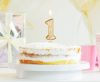 Number Gold Gold Glitter Number 1 Candle, Cake Candle