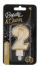 Number Gold Gold Glitter Number 2 Cake Candle