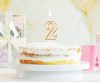 Number Gold Gold Glitter Number 2 Cake Candle