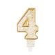 Number Gold Gold glitter number candle 4, cake candle