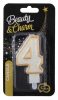 Number Gold Gold glitter number candle 4, cake candle