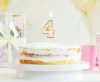 Number Gold Gold glitter number candle 4, cake candle