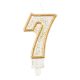 Number Gold Gold glitter number 7 candle, cake candle