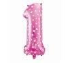 Number Pink with Hearts, Pink Number 1 Foil Balloon, 61 cm